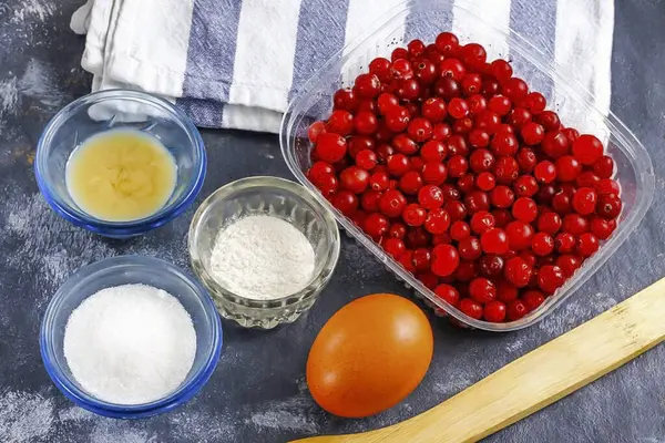 Prepare Todos Ingredientes Necessários Para Cranberry Kurda — Fotografia de Stock
