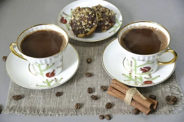 Pour Coffee Enjoy Fragrant Drink Can Both Invigorate Warm — Stock Photo, Image