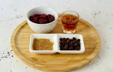 Prepare all the necessary ingredients for making Raspberry Coffee.