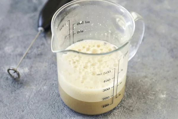 Combine Halva Cream Coffee Whisk Cappuccinatore — Stock Photo, Image