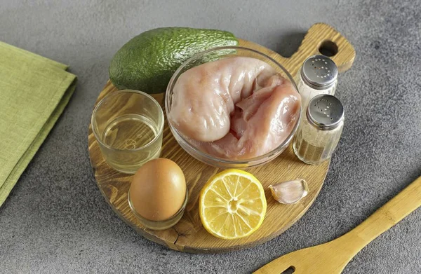 Prepare All Necessary Ingredients Making Avocado Cutlets — Foto de Stock