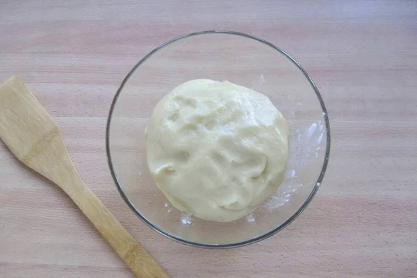 Knead Dough Sufficiently Steep Elastic Sticky Your Hands — Φωτογραφία Αρχείου