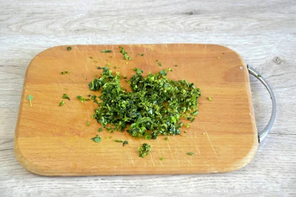 Grind Fresh Basil Finely Possible — Stock Photo, Image