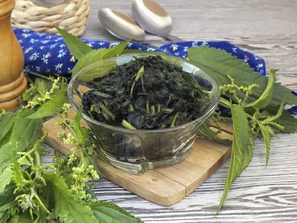 Nach Drei Tagen Färbt Sich Die Brennnessel Braun Grün Saft — Stockfoto