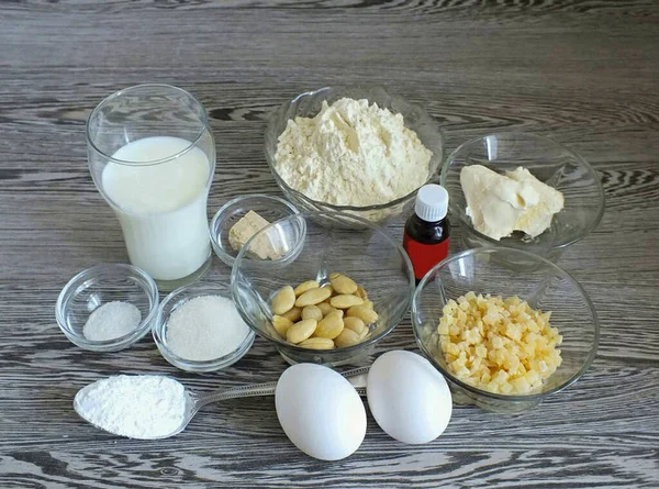 Prepare Todos Ingredientes Necessários Para Fazer Bolo Católico — Fotografia de Stock