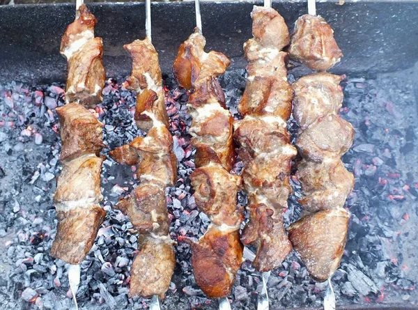 Dopo Tempo Specificato Rimuovere Kebab Dal Calore — Foto Stock
