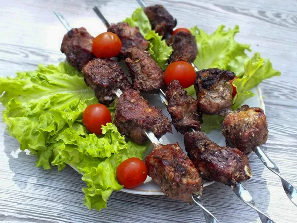 Serveer Kebab Heet Bon Appetit — Stockfoto