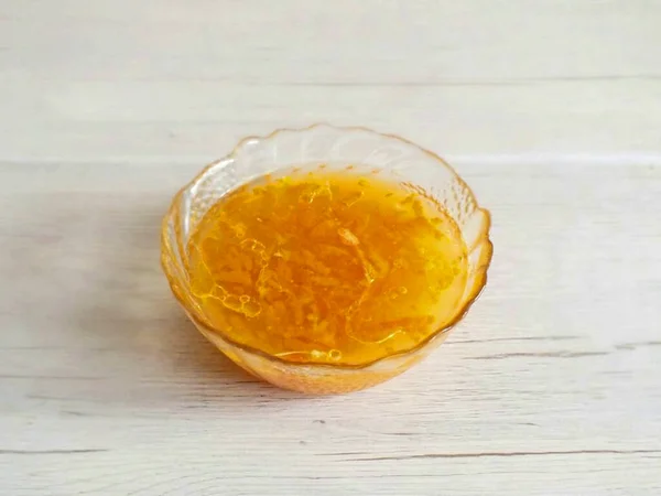 Mix Orange Juice Grapefruit Juice Vegetable Oil Bowl Stir — Stock Photo, Image