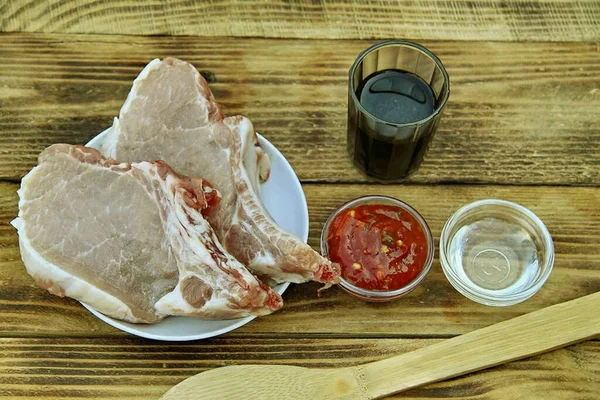 Prepare Todos Ingredientes Necessários Para Fazer Mangala Pork Chalagach — Fotografia de Stock