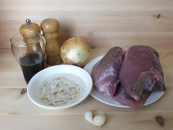 Preparare Tutti Gli Ingredienti Necessari Preparazione Salsicce Mangala — Foto Stock