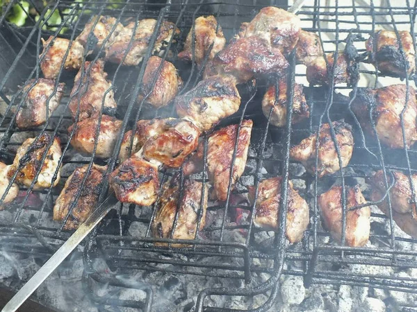 Sirva Kebab Preparado Quente Apetite Bon — Fotografia de Stock