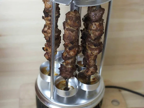 Kebab Está Listo Para Servir Deja Que Mantequilla Grasa Peguen — Foto de Stock