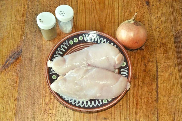 Ετοιμάστε Όλα Απαραίτητα Συστατικά Για Την Παρασκευή Mangale Κοτόπουλο Lula — Φωτογραφία Αρχείου