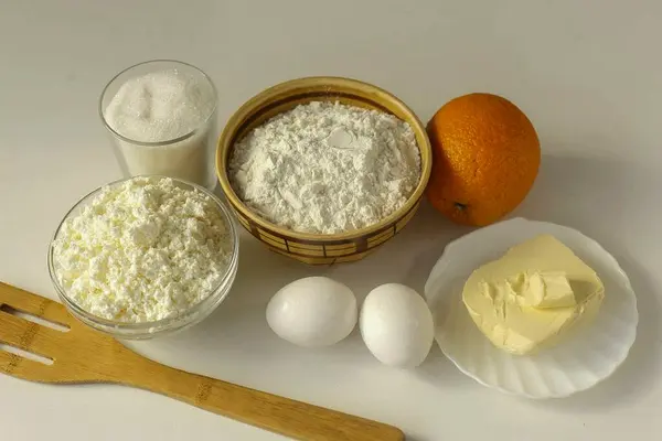 Prepare Todos Los Ingredientes Necesarios Para Hacer Orange Curd Pie — Foto de Stock