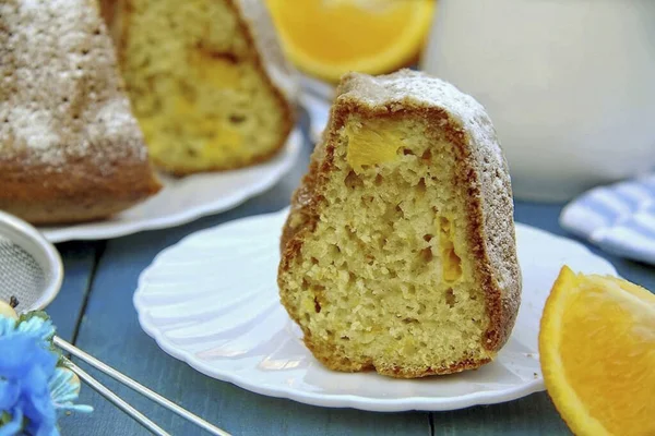 Fácil Preparar Bolo Delicioso Receita Usa Toda Laranja Modo Que — Fotografia de Stock