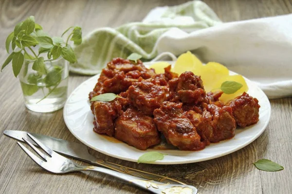 Carne Resultará Concurso Fragrante Com Rega Incomparável Tome Nota Receita — Fotografia de Stock