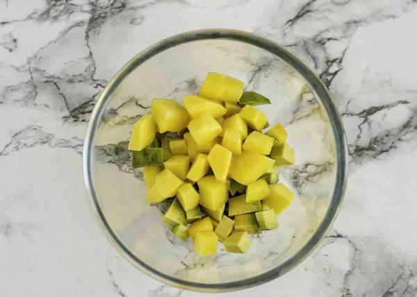 Cortar Mango Cubos También — Foto de Stock