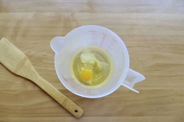 Wash Chicken Egg Well Soap Dry Break Bowl Butter Salt — Stock Photo, Image