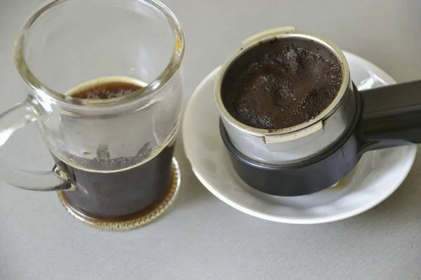 Mentre Mele Vengono Cotte Fare Caffè Non Buttare Torta Caffè — Foto Stock