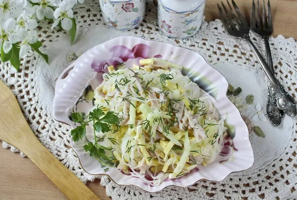 Salada Italiana Com Funchosen Está Pronta Sirva Como Lanche Prato — Fotografia de Stock