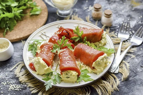 Uma Variante Lanche Muito Saboroso Apetitoso Que Ideal Para Uma — Fotografia de Stock