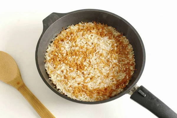 Stir See Moisture Left Salt Necessary Tooth Rice Should Hard — Stock Photo, Image