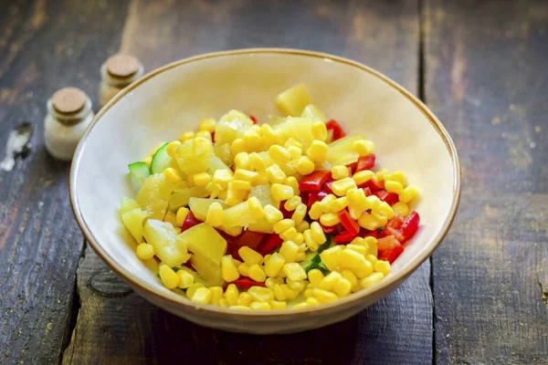 Add Sliced Pineapple Corn — Stock Photo, Image