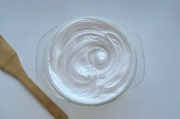 Whisk Białek Cukru Kąpieli Wodnej — Zdjęcie stockowe