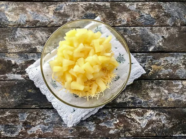 Ajouter Les Tranches Ananas Fromage — Photo