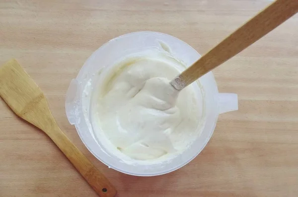 Gently Stir Dough Spatula — Stock Photo, Image