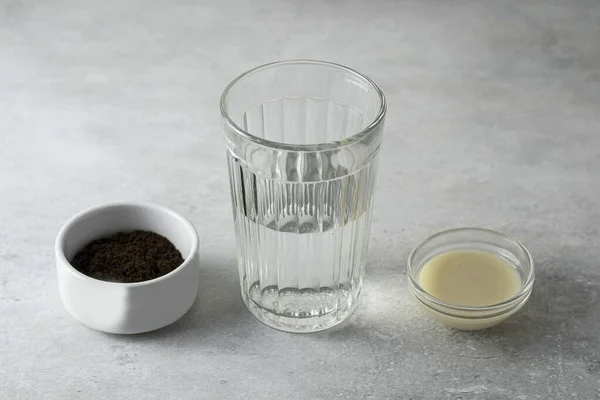 Prepare Todos Ingredientes Necessários Para Fazer Ice Vietnamita Café — Fotografia de Stock
