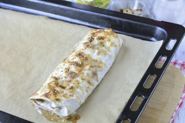 Fladenbrot Backofen Bei 200 Grad Minuten Braun Backen — Stockfoto