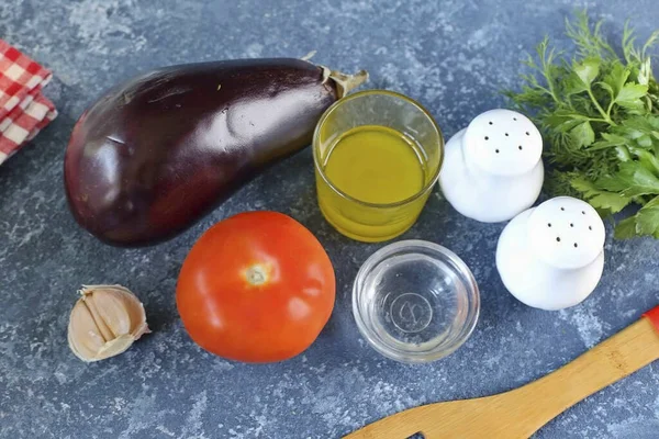 Prepare Todos Ingredientes Necessários Para Preparar Salada Kebab — Fotografia de Stock