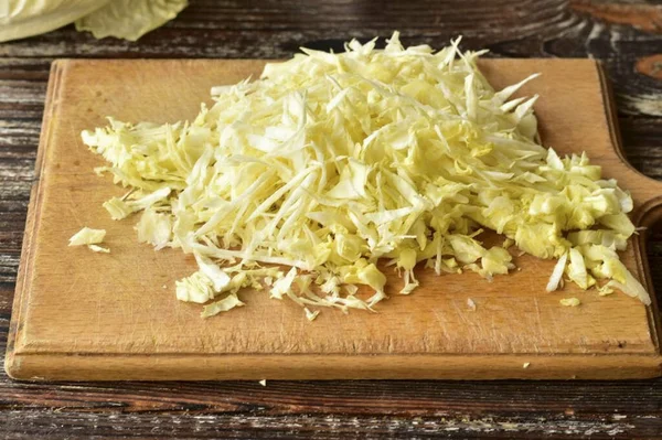 Chop Cabbage Small Strips — Stock Photo, Image