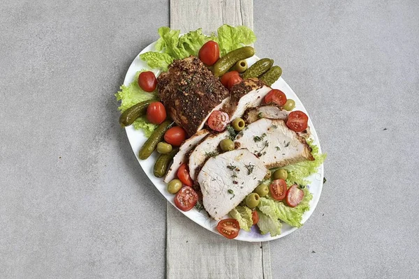 Cubra Carne Acabada Com Papel Alumínio Fique Por Minutos Servir — Fotografia de Stock