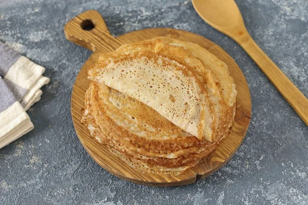 Cuocia Frittelle Dalla Pasta Finita Prima Preparare Ogni Pancake Ungere — Foto Stock