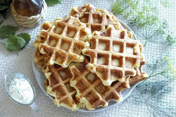 Think Secret Waffles Can Only Sweet Also Salty Spicy Etc — Stock Photo, Image