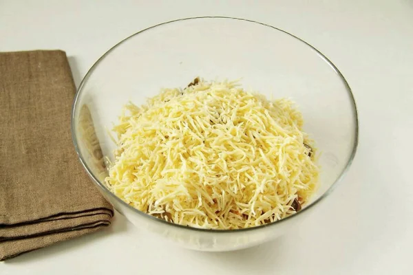 Add Finely Grated Cheese Bowl — Stock Photo, Image