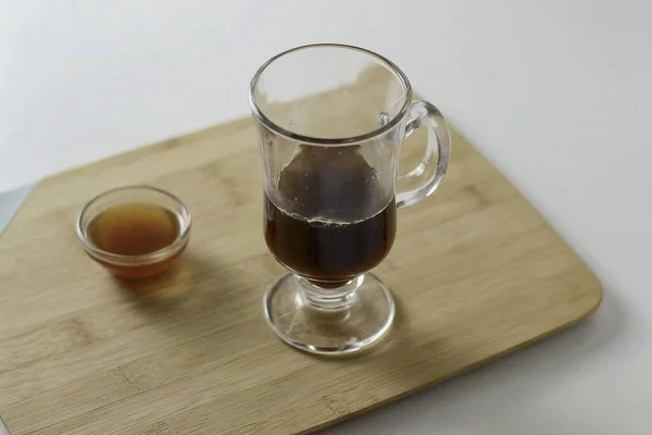 Aggiungere Espresso Quindi Versare Delicatamente Nel Latte Schiumato — Foto Stock