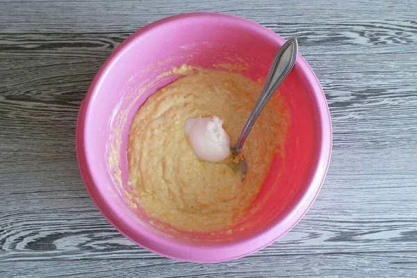 Add Soft Lard Butter Stir Well — Stock Photo, Image