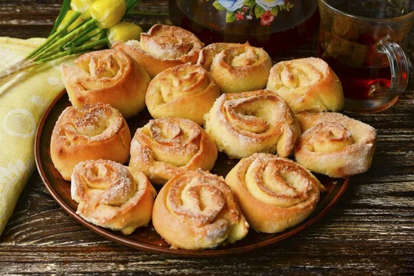 Buns Tsarskie Sind Fertig Diese Brötchen Sind Schön Aussehen Und — Stockfoto