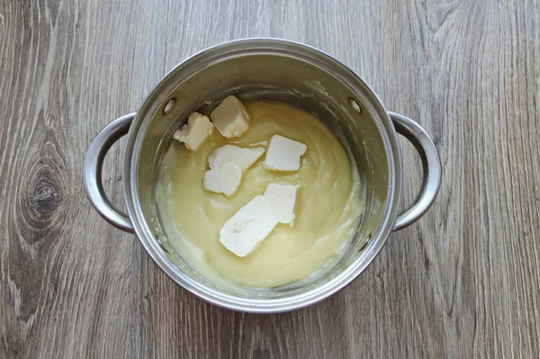 Coloque Manteiga Macia Creme Quente — Fotografia de Stock