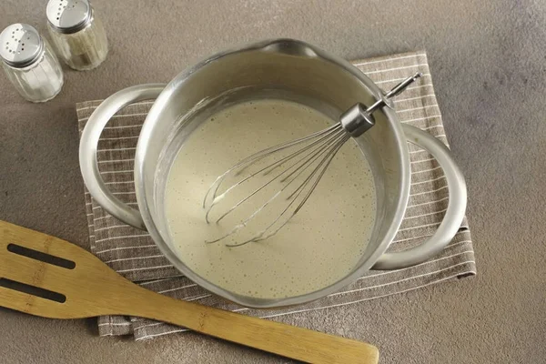 Add flour and baking soda and stir until smooth. The dough is ready.