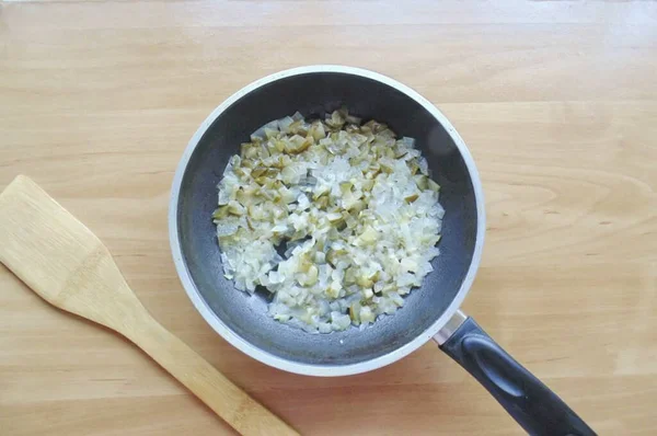 Vierta Aceite Girasol Caldo Cubra Sartén Con Una Tapa Cocine — Foto de Stock