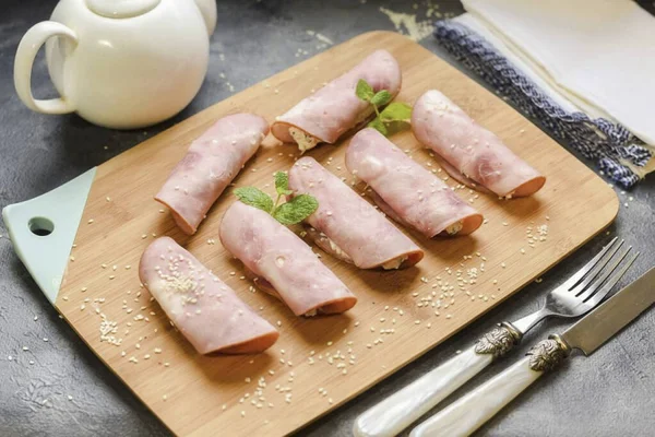 Turns Out Very Tasty Beautiful Appetizing Guests Delighted Bon Appetit — Stock Photo, Image