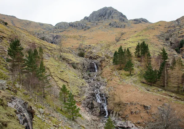 Erken ilkbaharda Ghyll şelaleler stickle