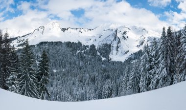Winter mountain view in the alps. clipart