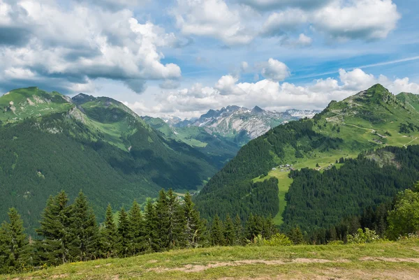 Alpes de verão franceses, Morzine Imagens De Bancos De Imagens Sem Royalties