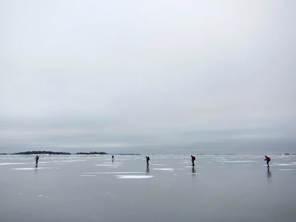 Skating on thin ice in the archipelago — Stock Photo, Image