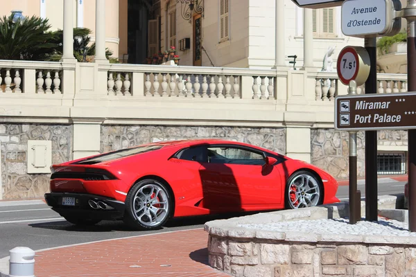Kırmızı Lamborghini Huracan Lamborghini Huracan Lp 610n Monaco — Stok fotoğraf